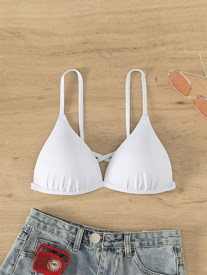 Dame Triangel-Bikinioberdel med elegant krydsbærer-design Stilla