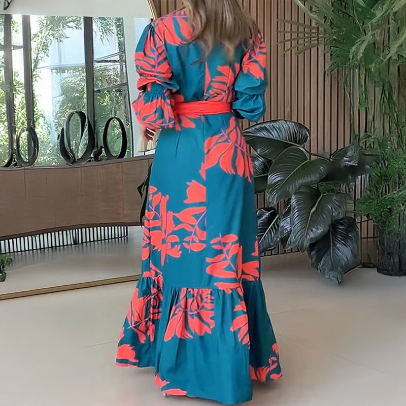 Damer maxi kjole med elegante blomster mønstre Stilla