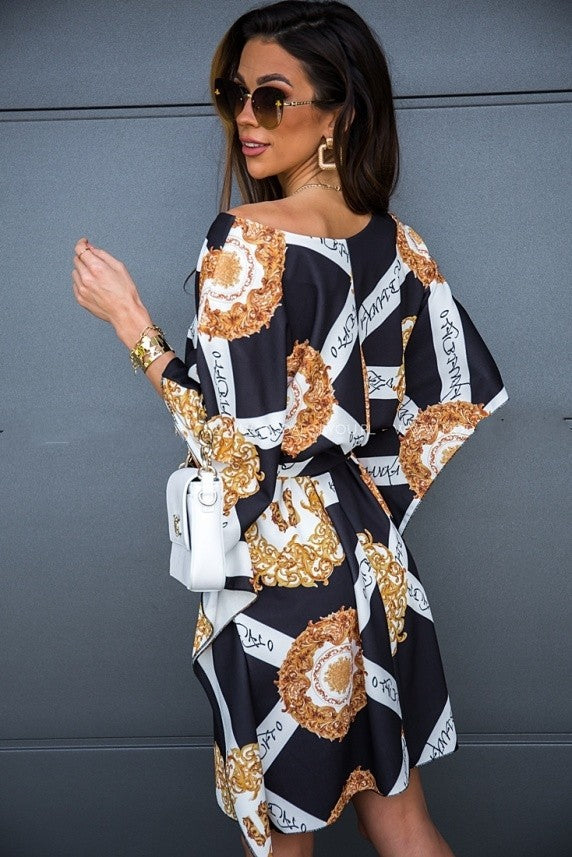 Stilla | Off Shoulder Bred Ærme Overstørrelse Bluse Midi Kjole
