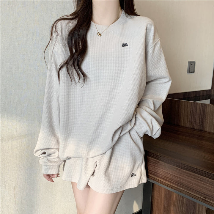 Femme Cozy Waffle Knit Overdimensioneret Sweatshirt Stilla
