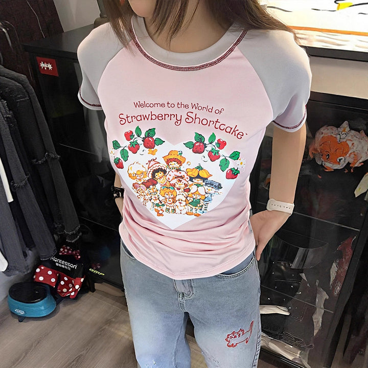 Dame T-shirt med sødt grafikdesign og komfortabel pasform Skovae