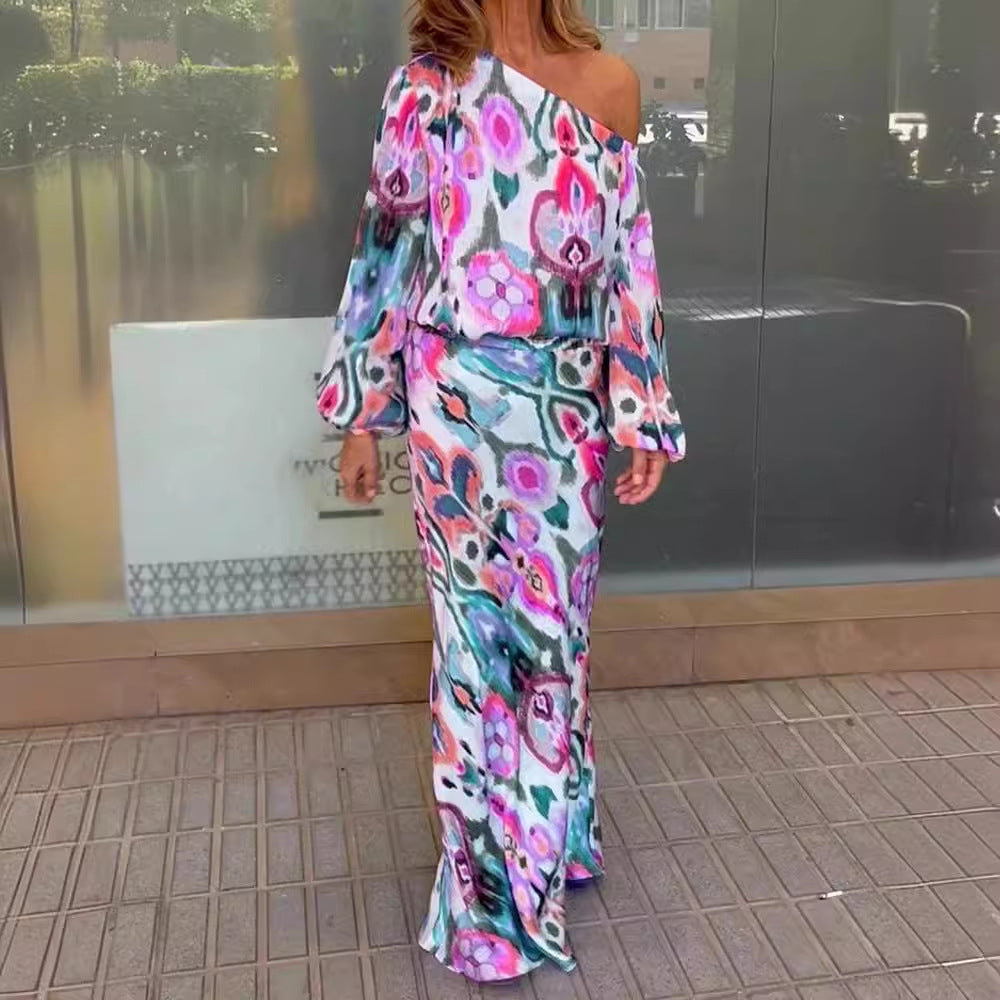 Dame Elegante Maxikjole med asymmetrisk snit og flydende stof Stilla
