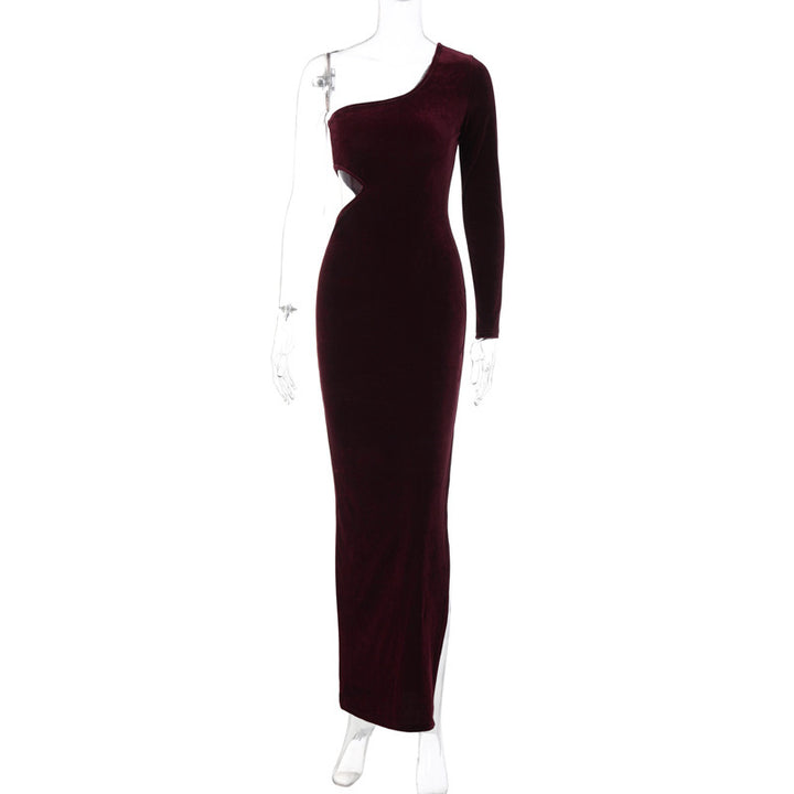 Dame Elegant Ankeldragt med asymmetrisk design og dyb slids Stilla