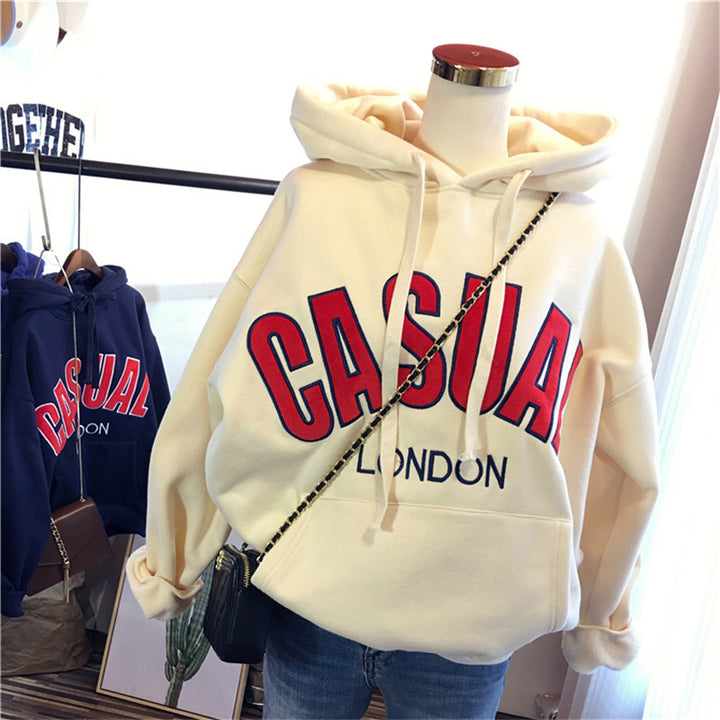 Femme Casual Grafisk Pullover Hoodie Stilla