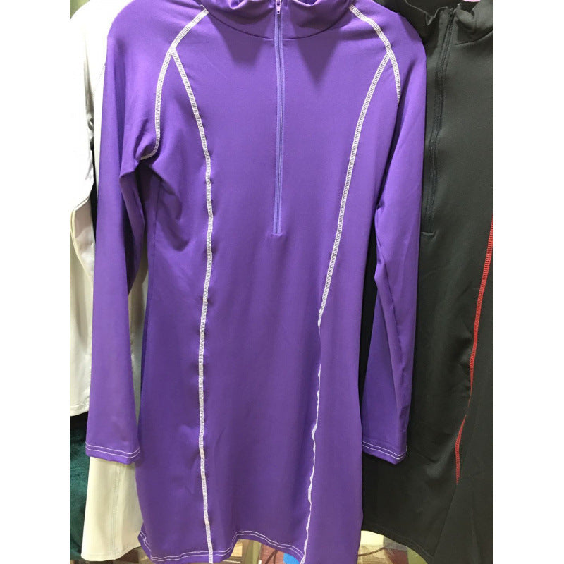 Damer Lange ærmer Lynlås Bodycon Kjole Stilla