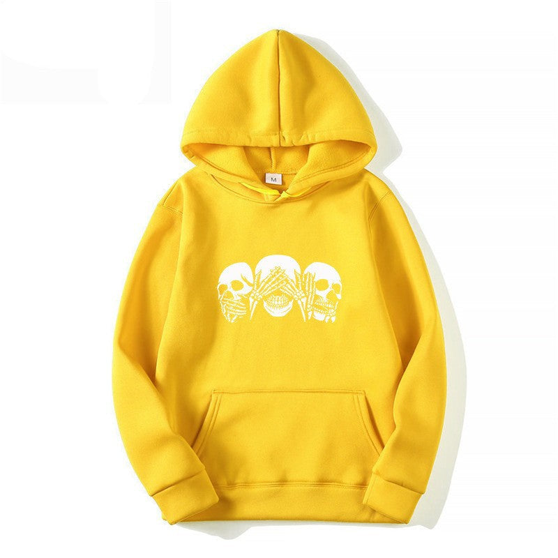 Kvindernes hoodie med kunstnerisk kranie design Skovae