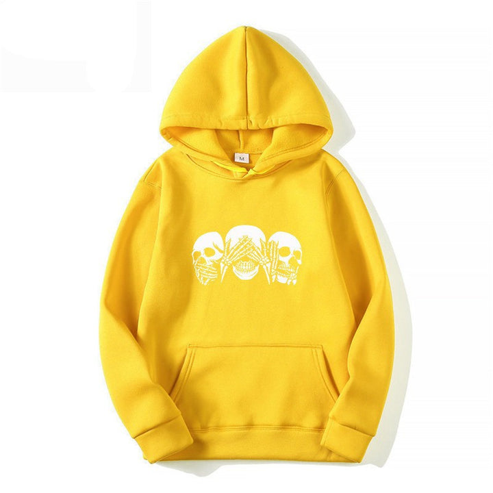 Kvindernes hoodie med kunstnerisk kranie design Skovae