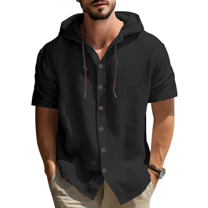 Herrer afslappet hættetrøje med elegant button-down design Stilla