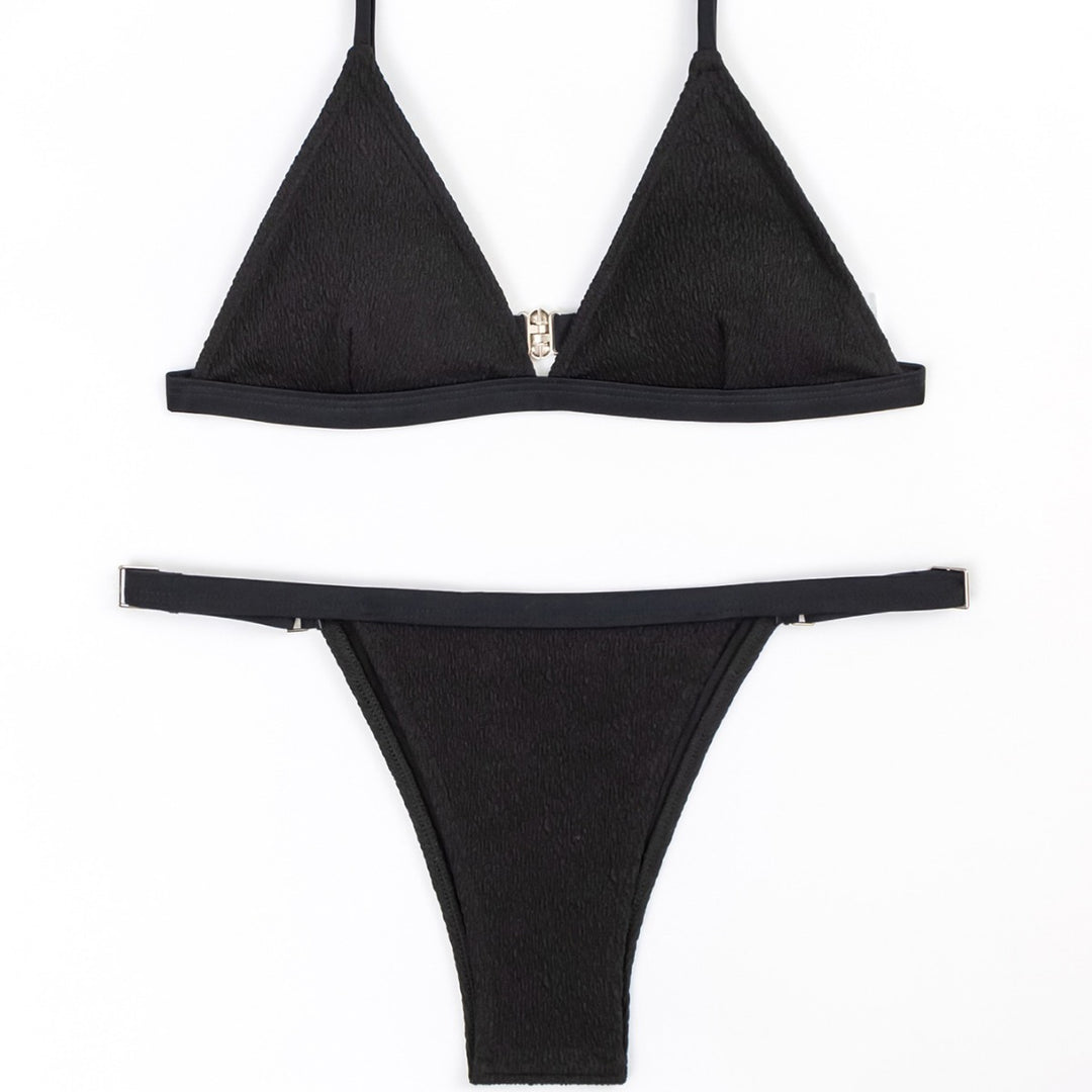 Dame Bikini-sæt med fine ribstrukturer og justerbare stropper Stilla