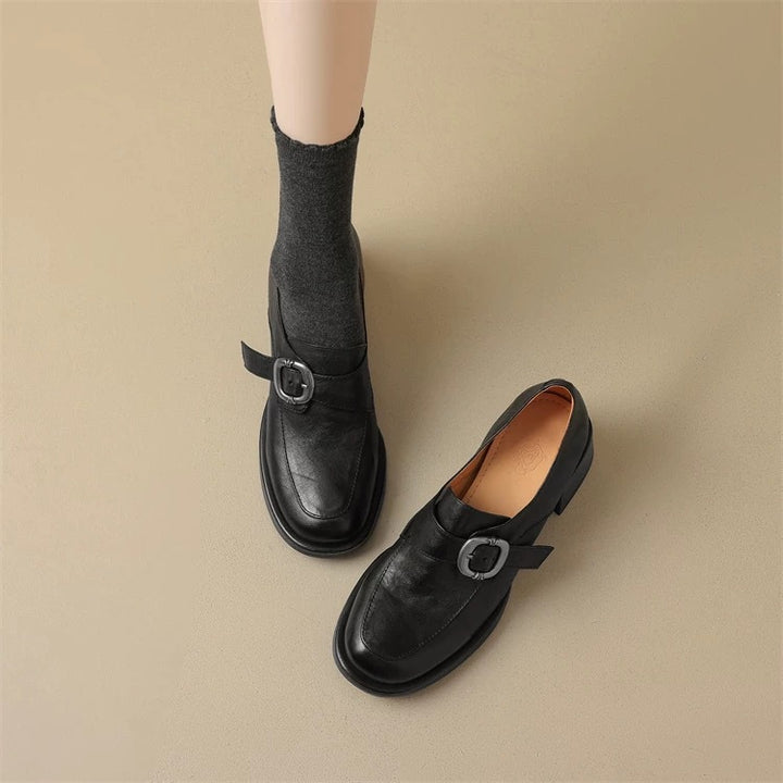 Dame vintage-inspirerede spænderem hæl-loafers Stilla