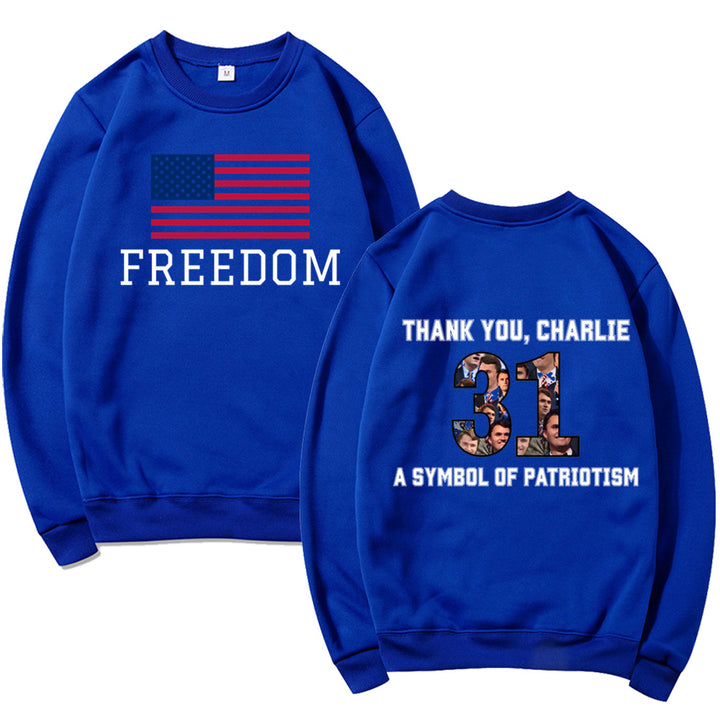 Kvinders sweatshirts med patriotisk tryk og blødt materiale Stilla