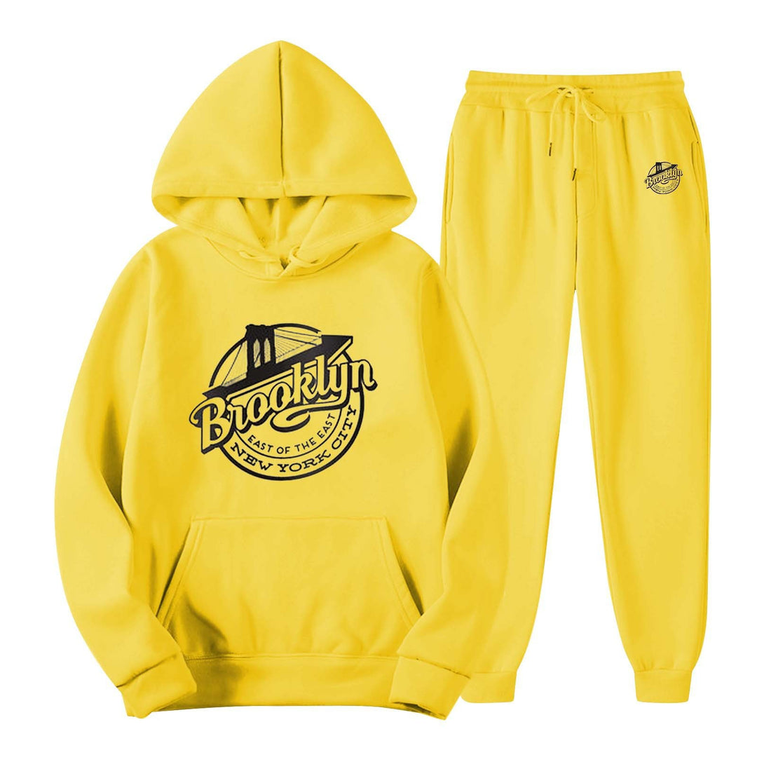 Kvinders fritids sweat suit med stilfuld Brooklyn print Skovae