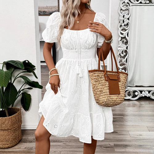 Dame Broderet Sommerkjole Stilla