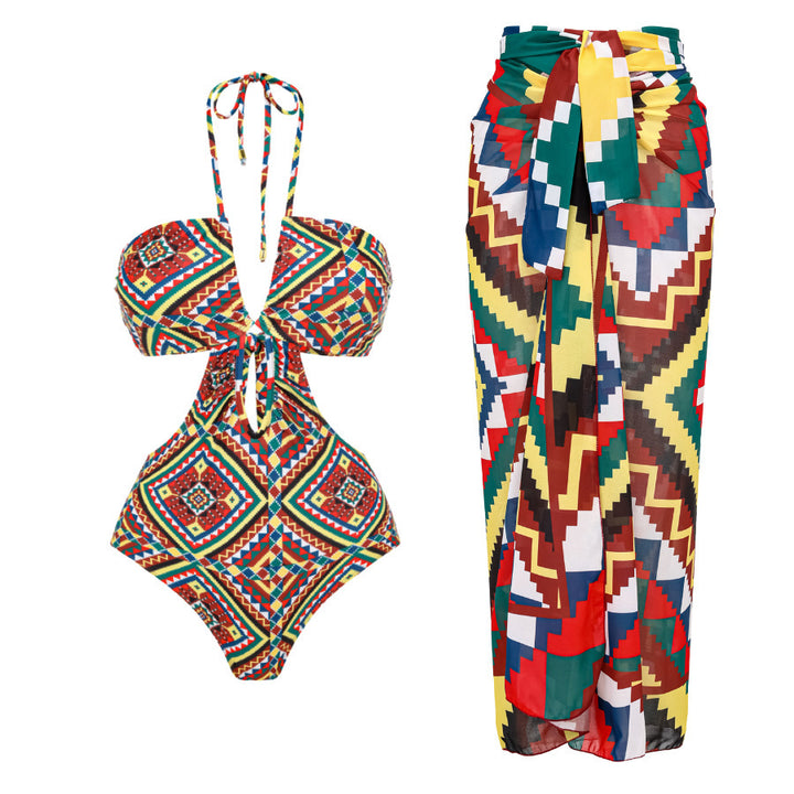 Dame Bikini-sæt med moderigtigt indviklet design og farverig mønsterblanding Stilla