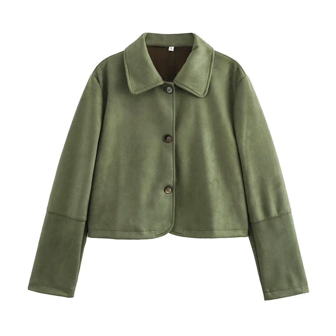 Femme Cropped Suede Utility Jakke Stilla