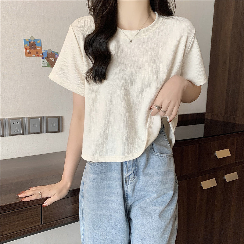 Femme Relaxed Fit Tekstureret Rundhals T-Shirt Stilla