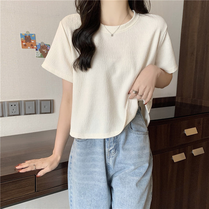 Femme Relaxed Fit Tekstureret Rundhals T-Shirt Stilla