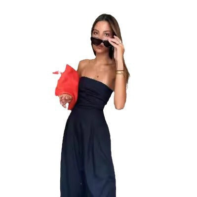 Dame Elegant Maxikjole med strapless design og lommer Stiila