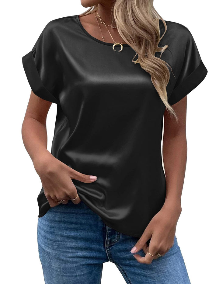 Dame elegant satin-overdel med afslappet snit Stilla