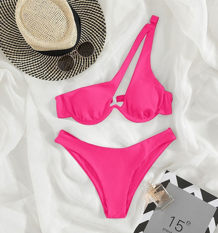 Dame En-sidet Bikini med justerbar halter Skovae