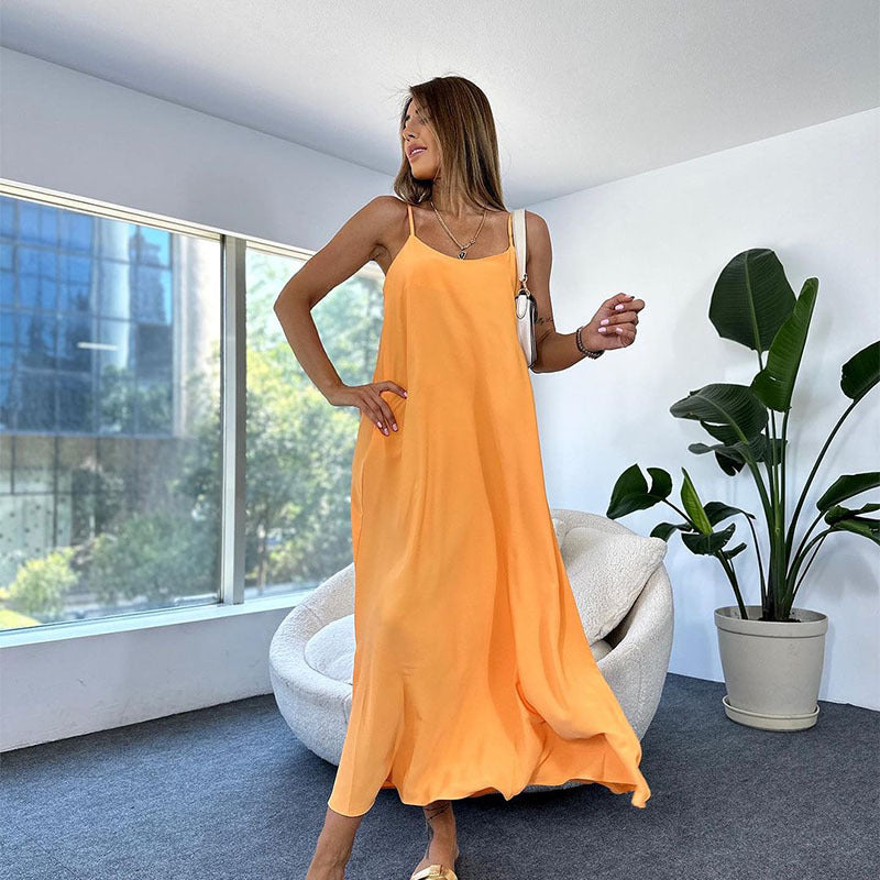 Dame Elegant Maxi Slip Kjole Stilla