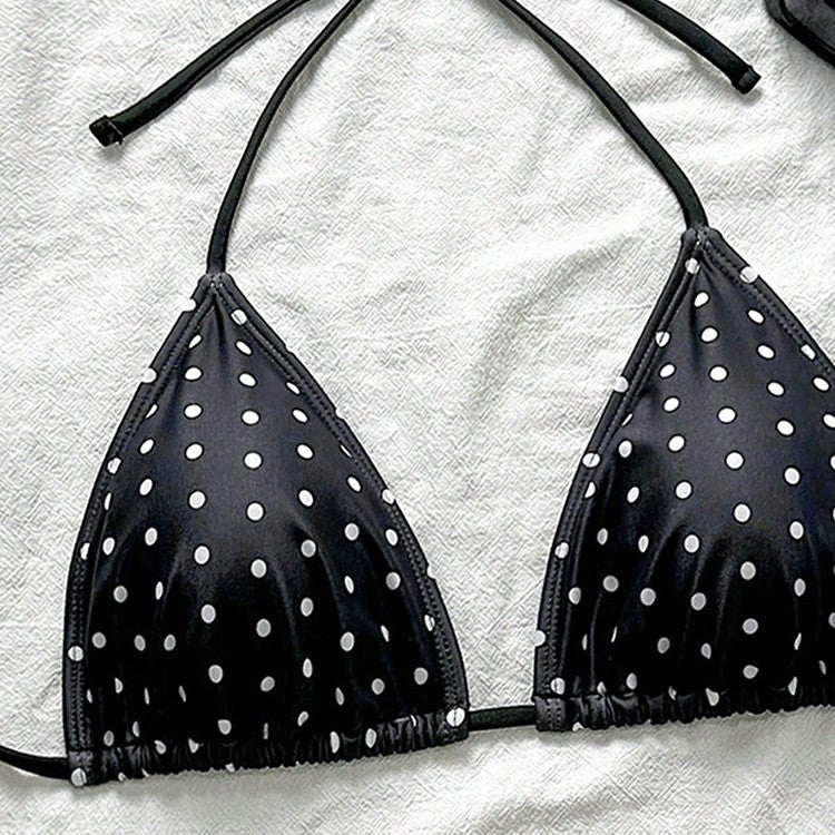 Dame Triangel-Bikini med spændende prik-design Skovae