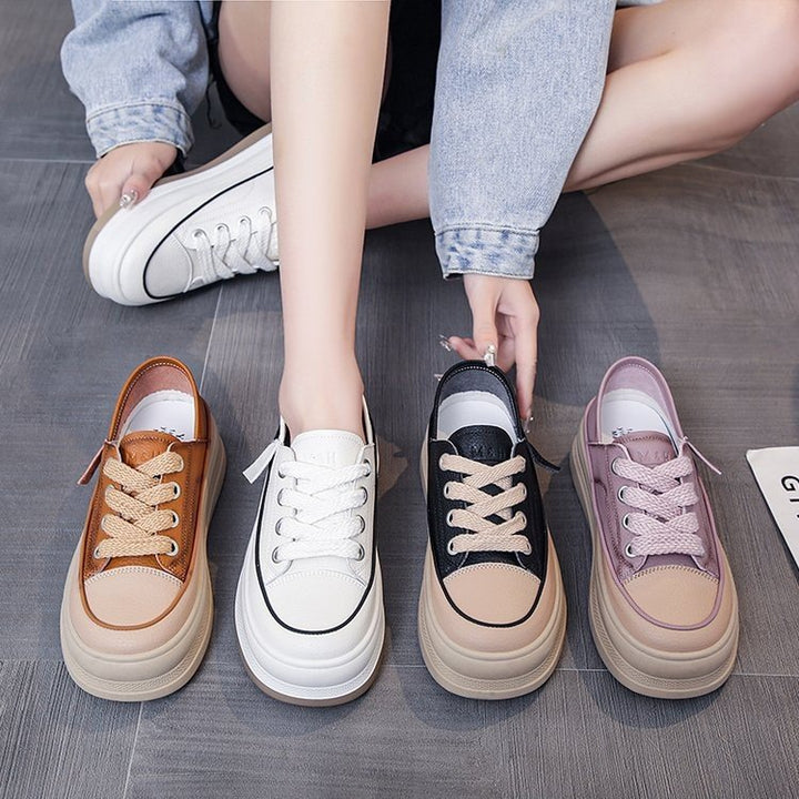 Dame Komfortable Plattform Sneakers med åndbart overmateriale og moderne design Stilla