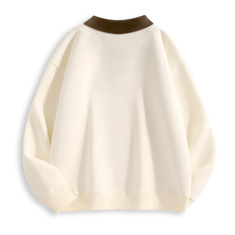 Femme Stilfuld V-Udsnit Fleece Pullover Sweatshirt Stilla