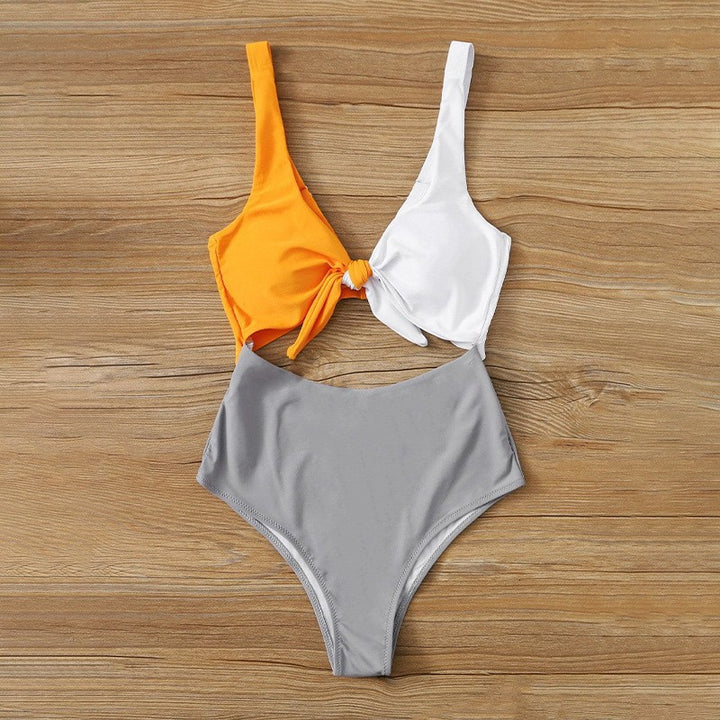 Dame Knot Front Højskåret Bikini Sæt Stilla