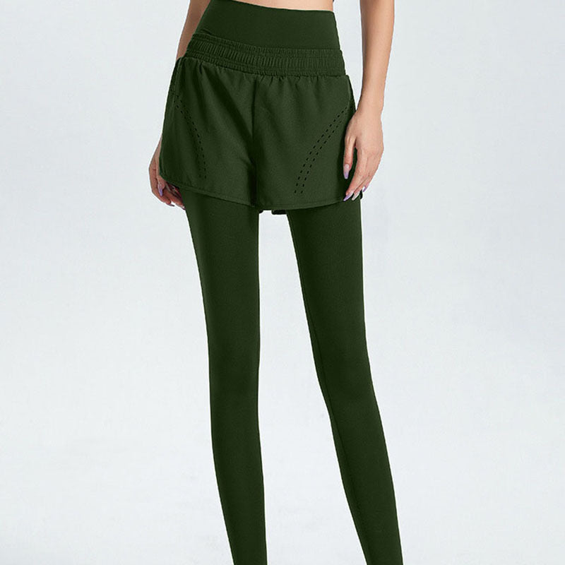 Dame Sporty Leggings med integreret kort shorts Stilla