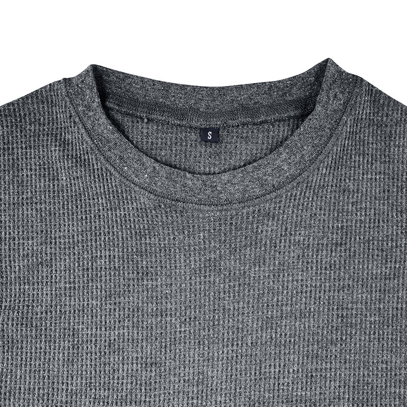 Herrer Langærmet T-shirt med struktureret design og behagelig rundhalset udfoldning Stilla