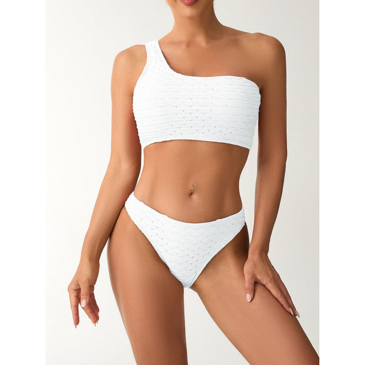 Dame En-sidet Bikini med elegant rippedesign og justerbare stropper Skovae
