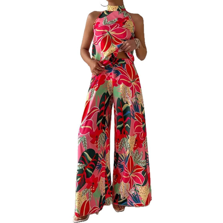 Dame blomsterprint halter overall Stilla