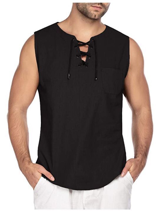 Herrer afslappet tanktop med snøring Stilla