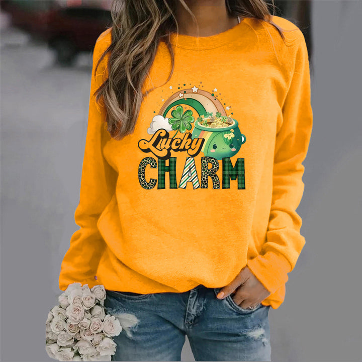 Kvinders sweatshirt med kreativt heldig motiv Stilla