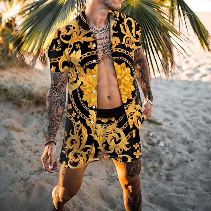 Herre Floral Mønstret Casual Sommer Sæt Stilla