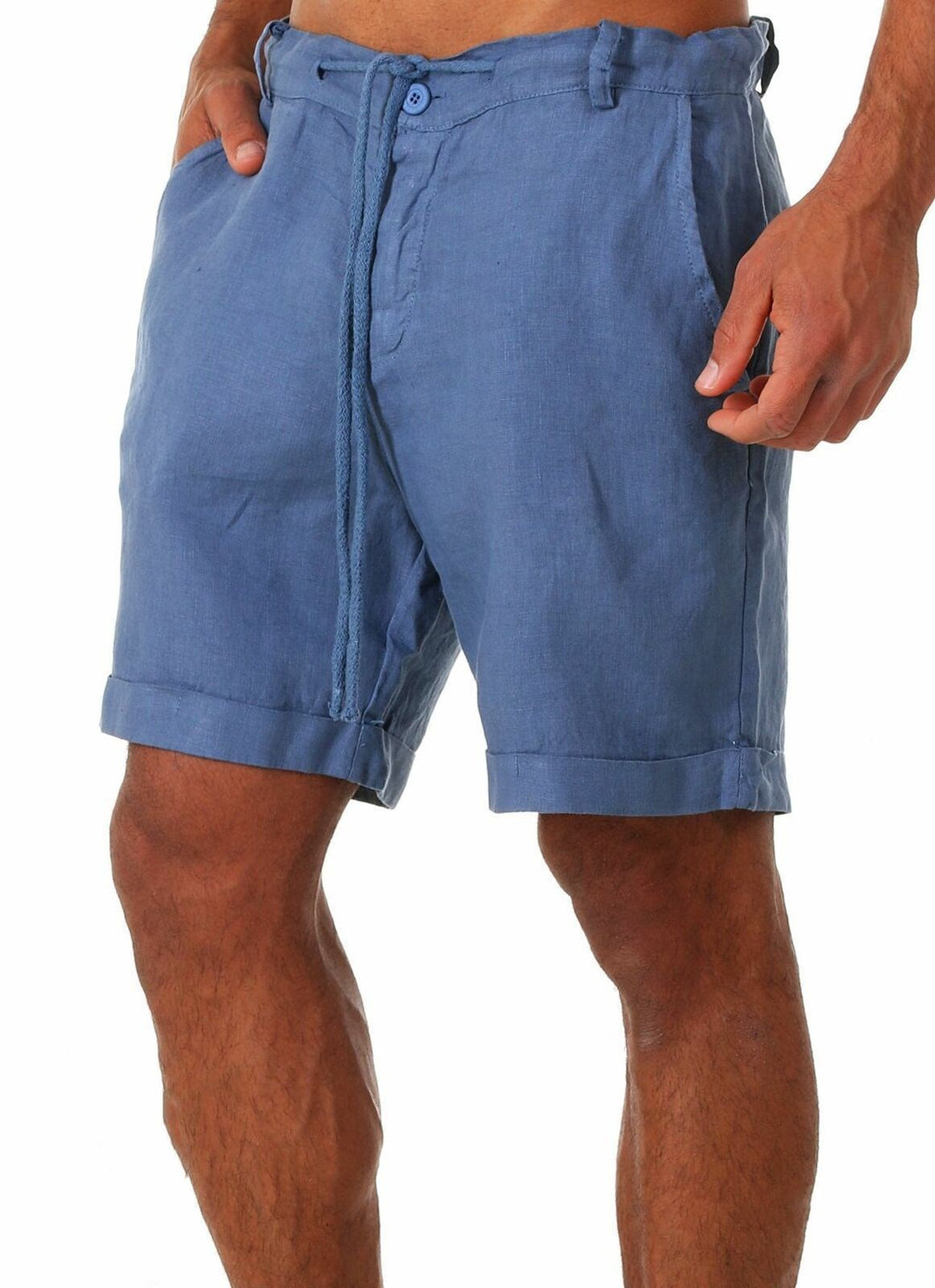 Herre afslappede linned korte shorts med justerbar talje og praktiske lommer Stilla