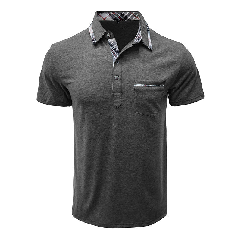 Herrer poloshirt med kontrastfarvet krave og stilfuld brystlomme Stilla