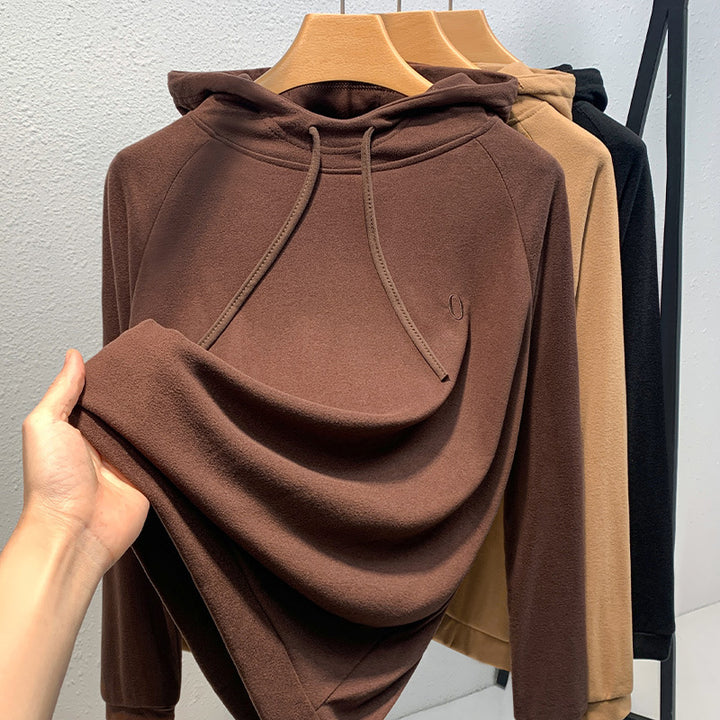 Dame Hoodie i blødt fleece med hætte og afslappet pasform Stilla