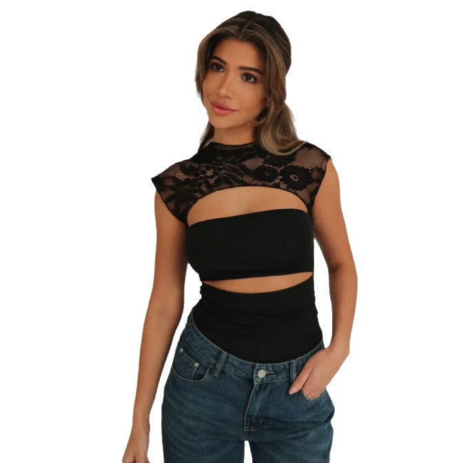 Damer Elegant overdel med spidsdetaljer og cut-outs Skovae