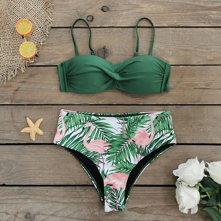 Dame Bikini-sæt med elegant twist-top og høj talje Stilla