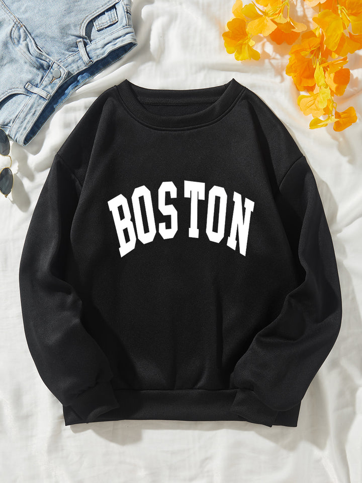 Kvinder casual sweatshirt med Boston print Skovae