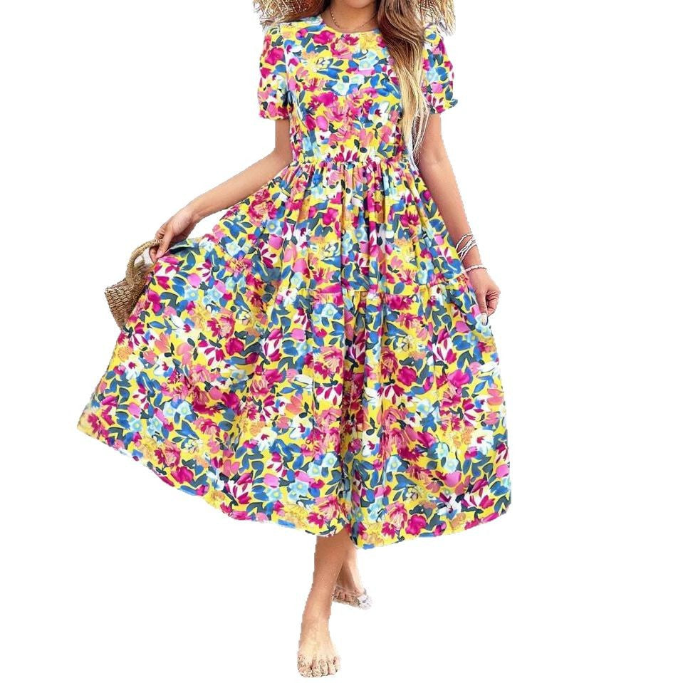 Dame Blomster Maxi Kjole Stilla