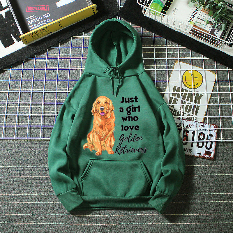 Kvindernes Hoodie med Kærlig Golden Retriever Motiv Skovae