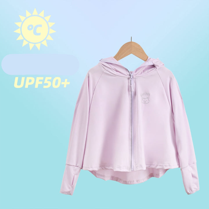 Dame sporty UV-beskyttelsesjakke med hætte Skovae