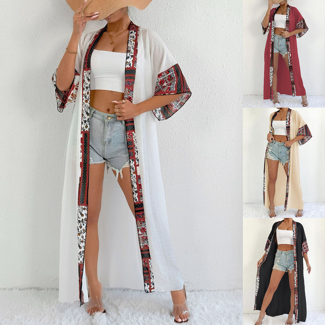 Dame Strandkimono med kunstneriske udsmykninger Stilla