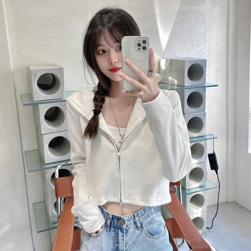 Dame Cropped Zip-Up Hoodie Stilla