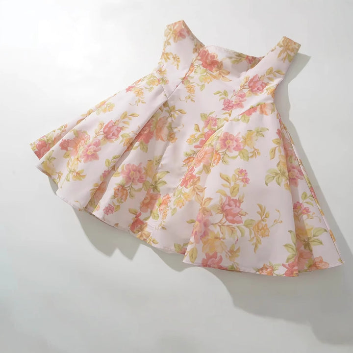 Femme A-linje Floral Print Mini Kjole Stilla