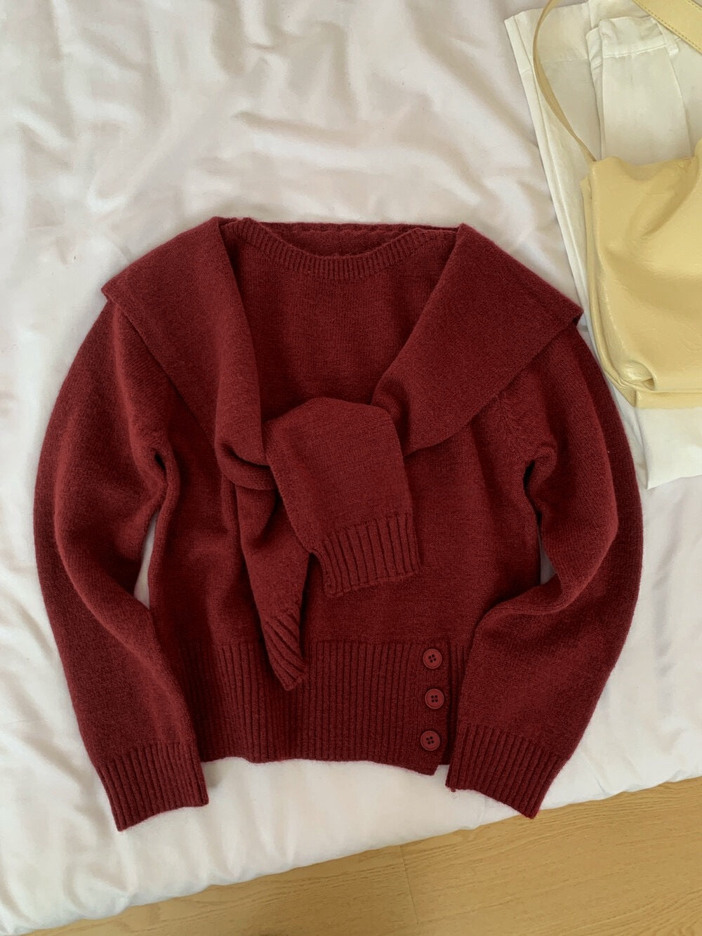 Damer elegant sweater med aftagelig krave Stilla