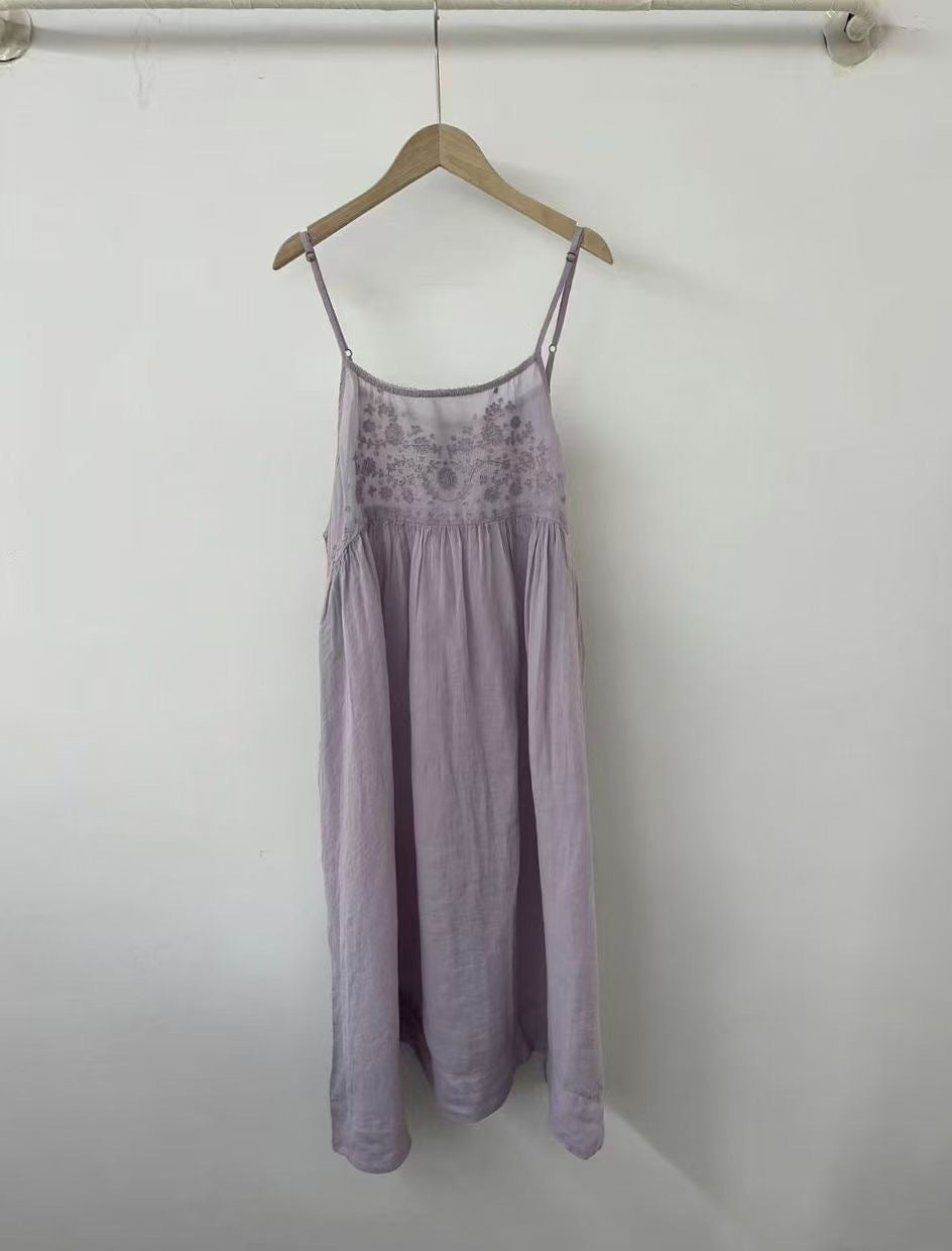 Femme Bohemian Broderet Maxikjole Stilla